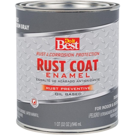 All-Source Rust Coat Oil-Based Gloss Enamel, Medium Gray, 1 Qt. 203571D